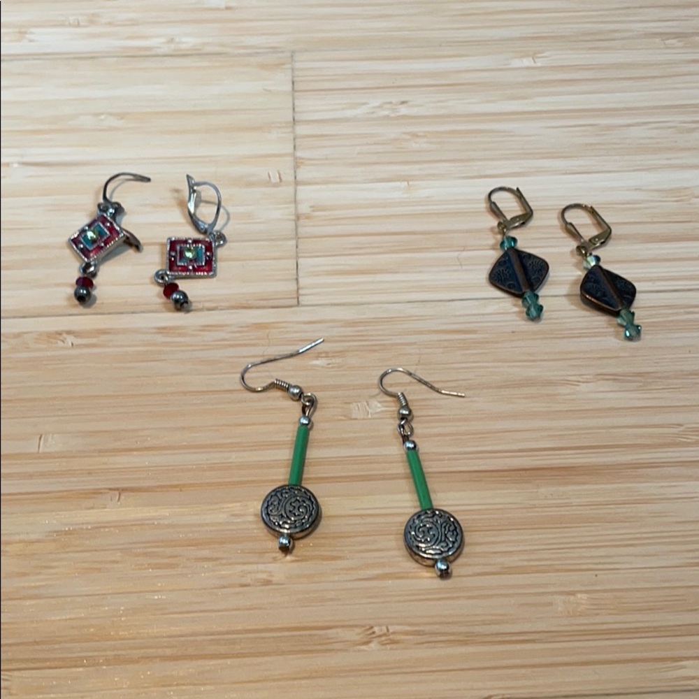 3 pairs of bead earrings